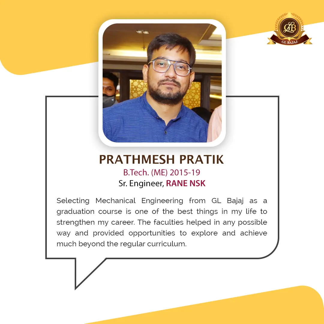 Prathmesh Pratik | GL BAJAJ, Mathura